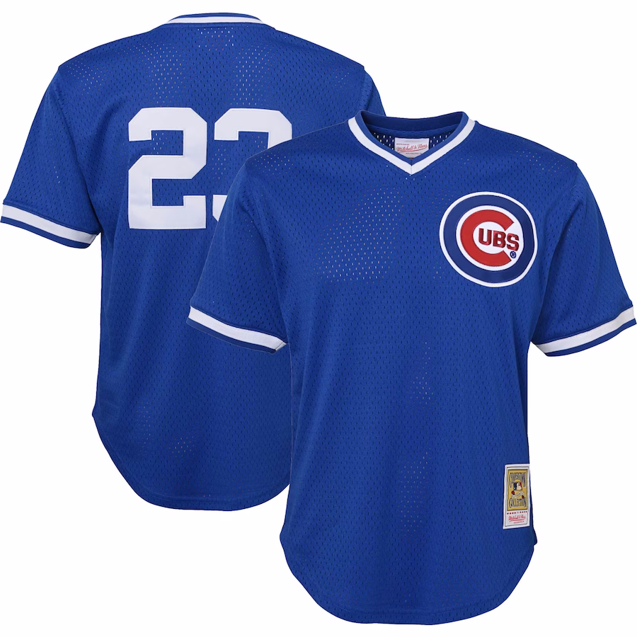 Youth Chicago Cubs Ryne Sandberg Mitchell & Ness Royal Cooperstown Collection?Mesh Batting Practice Jersey