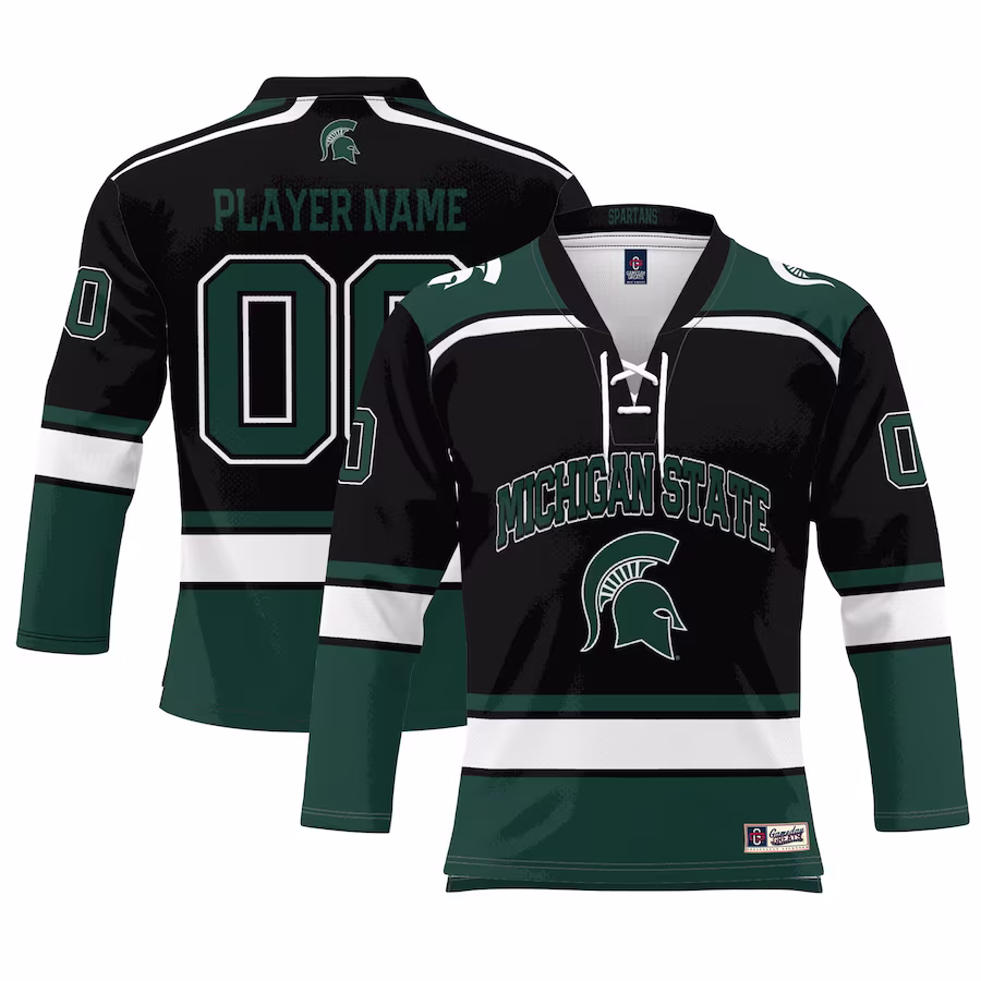 Michigan State Spartans GameDay Greats Youth Ice Hockey Pick-a-Player Jersey - Black