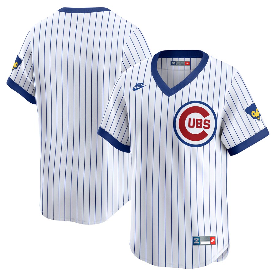Men's Chicago Cubs Nike White Throwback Cooperstown Collection Limited Jersey
