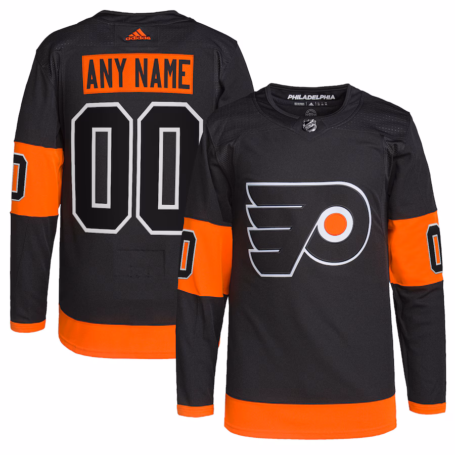 Men's Philadelphia Flyers adidas Black Alternate Primegreen Authentic Custom Jersey