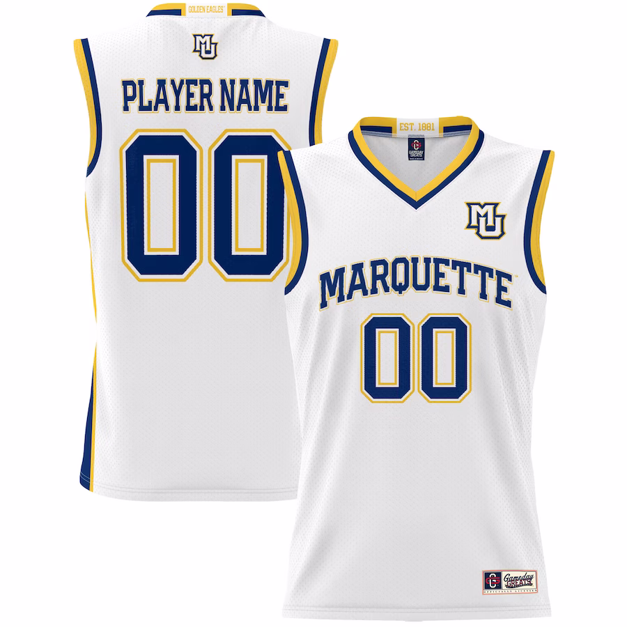 Marquette Golden Eagles GameDay Greats Unisex  Lightweight NIL Pick-A-Player Basketball Jersey - White