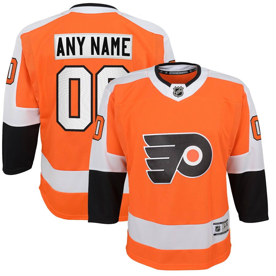 Youth Philadelphia Flyers Orange Home Premier Custom Jersey