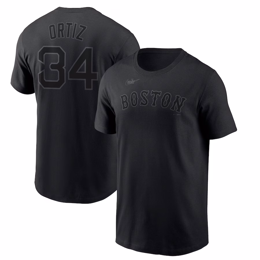 Men's Boston Red Sox David Ortiz Nike Black Name & Number T-Shirt