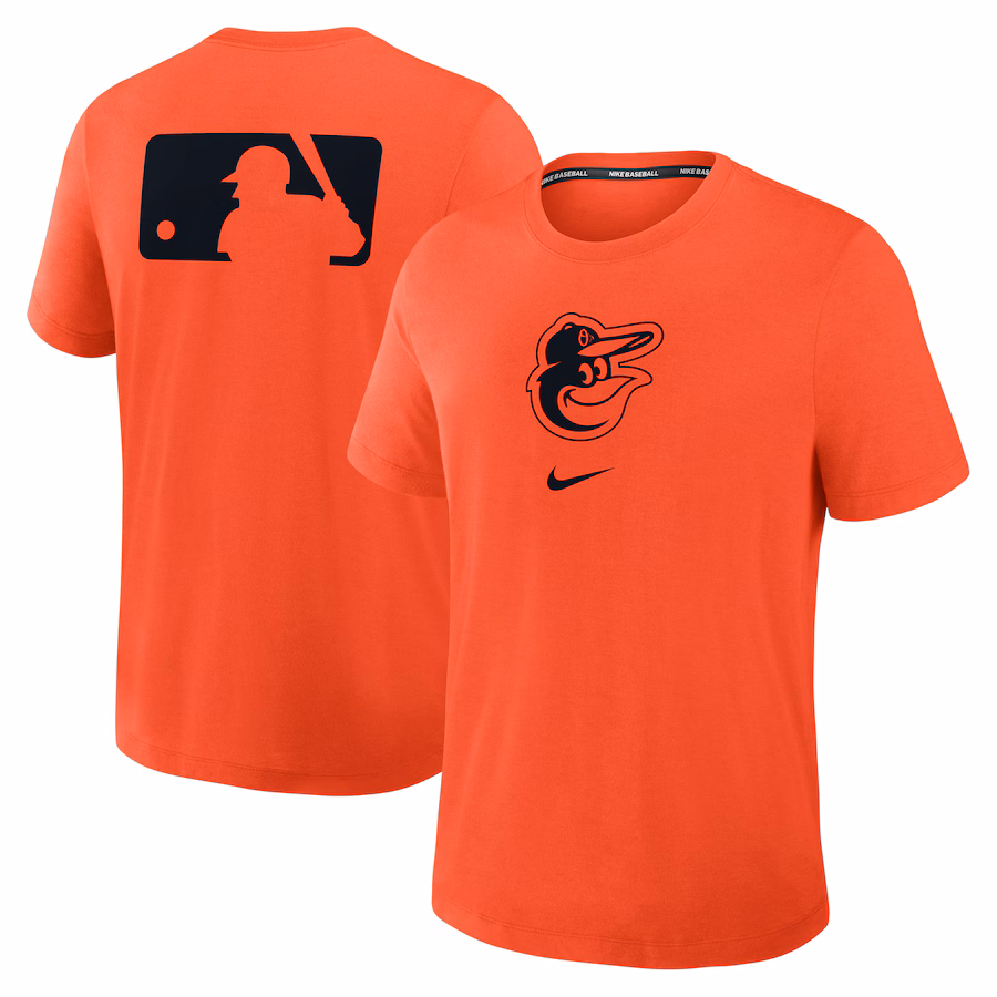 Men's Baltimore Orioles Nike Orange Authentic Collection Early Work Tri-Blend Performance T-Shirt