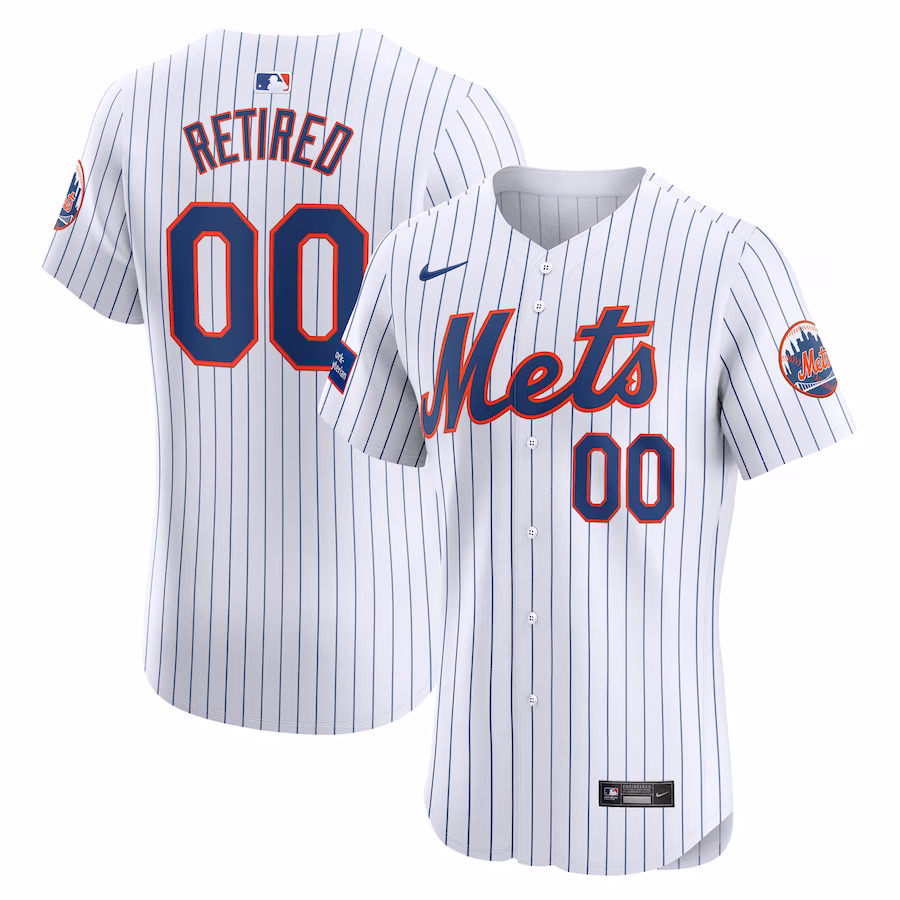 Men's New York Mets Nike White Home Elite Pick-A-Player Retired Roster Patch Jersey
