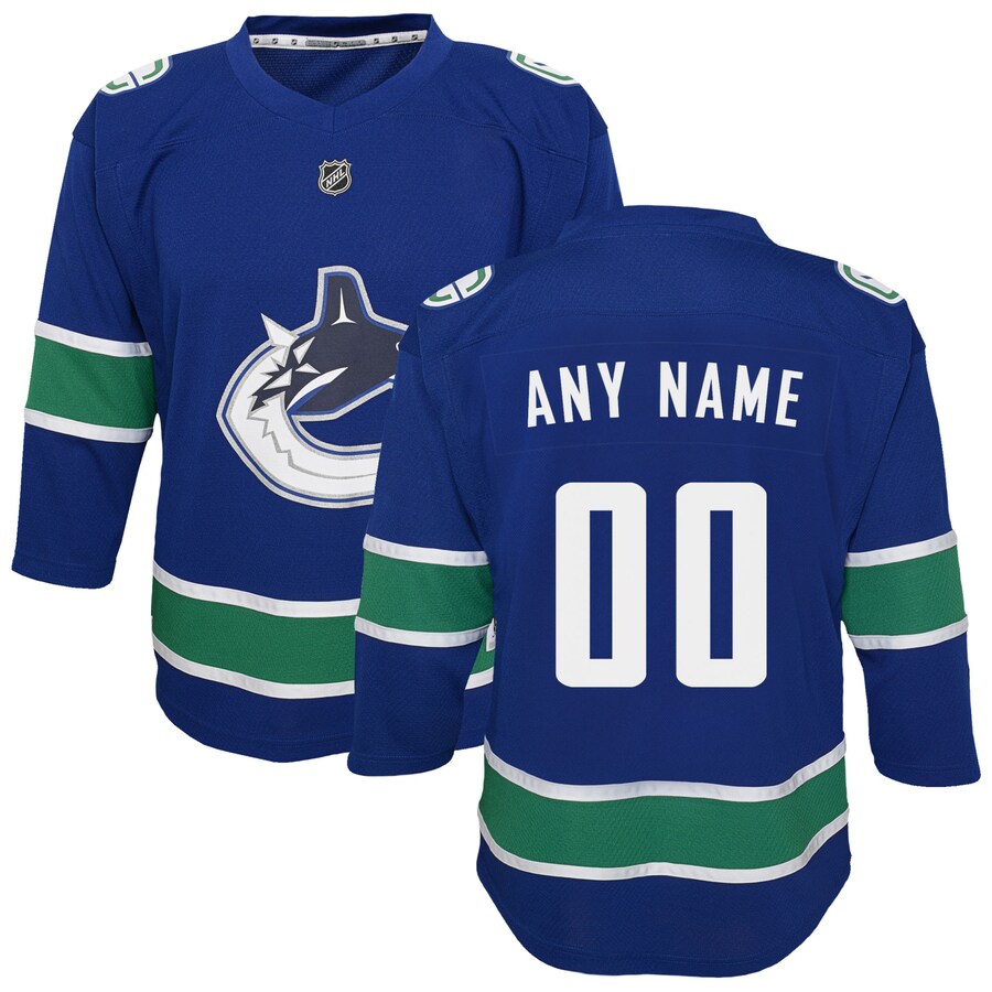 Youth Vancouver Canucks Blue Replica Custom Jersey