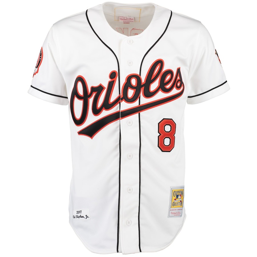 Men's Baltimore Orioles Cal Ripken Mitchell & Ness White Home Authentic Jersey
