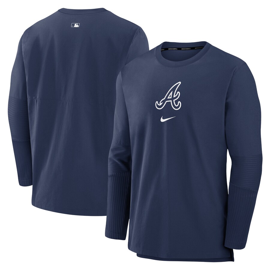 Men's Atlanta Braves Nike Navy Authentic Collection Player Performance Pullover Sweatshirt