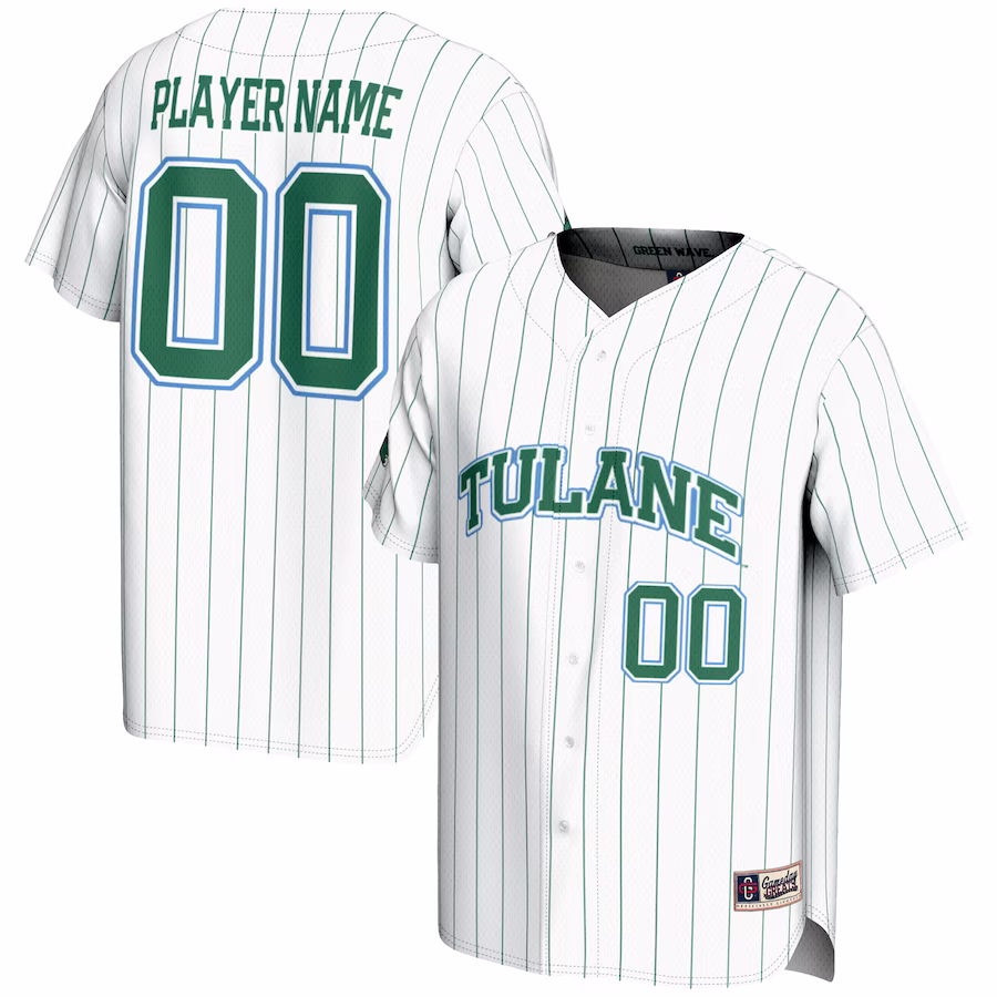 Tulane Green Wave GameDay Greats NIL Pick-A-Player Lightweight Baseball Jersey - White