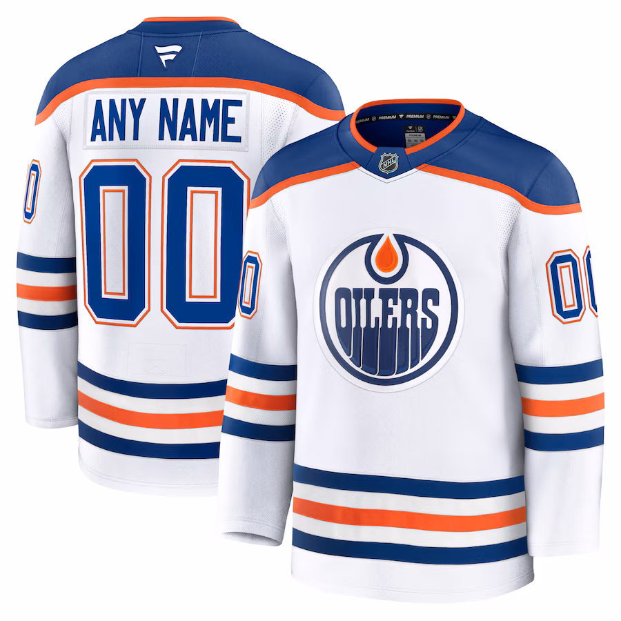 Men's Edmonton Oilers Fanatics White Away Premium Custom Jersey