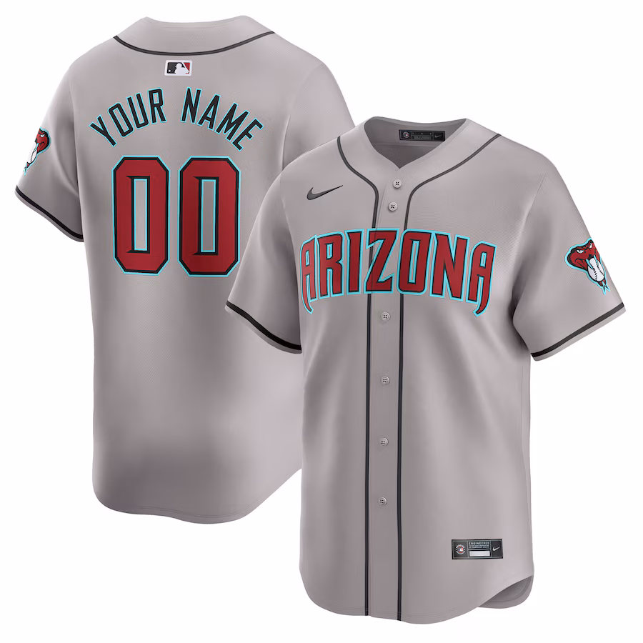 Men's Arizona Diamondbacks Nike Gray Away Limited Custom Jersey