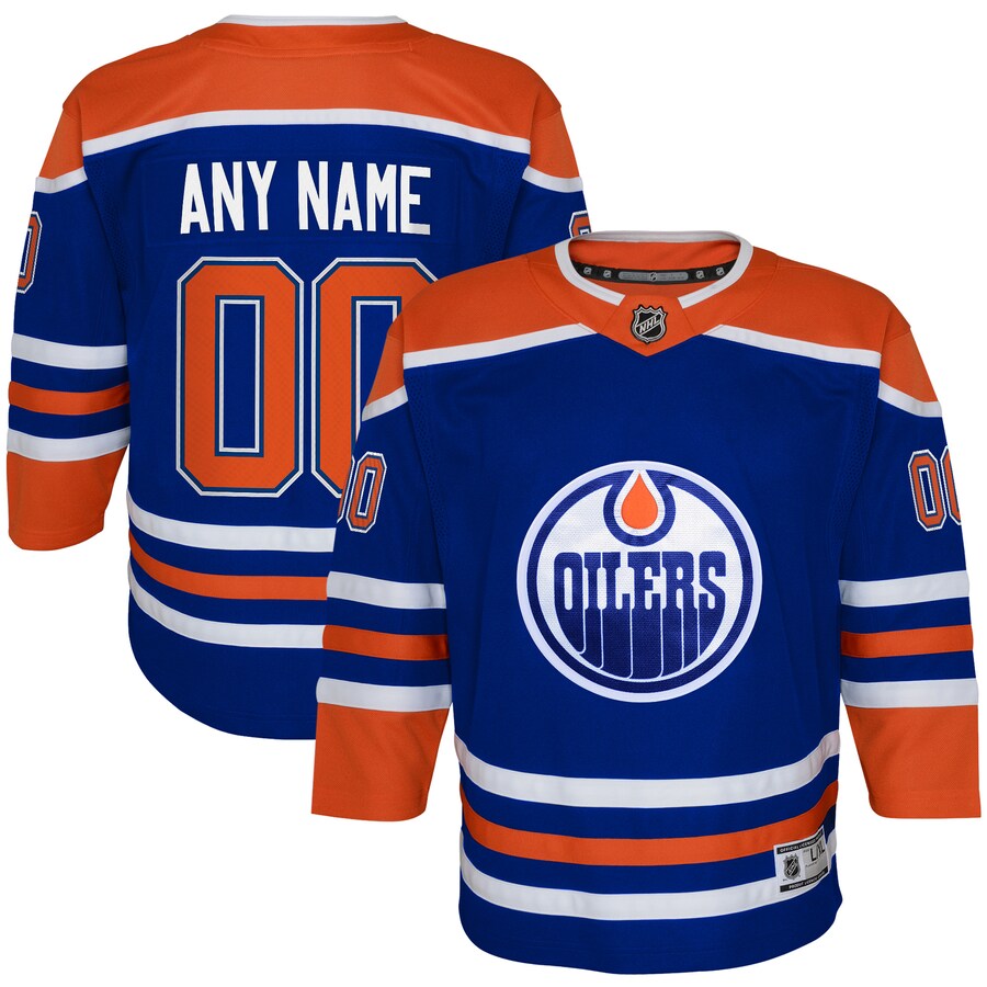 Youth Edmonton Oilers Royal Home Replica Custom Jersey