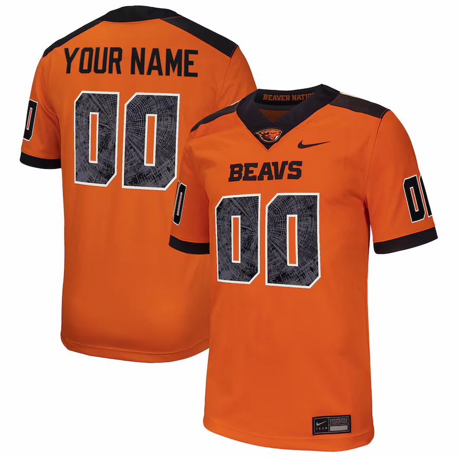 Oregon State Beavers Nike Custom Football Game Jersey - Orange