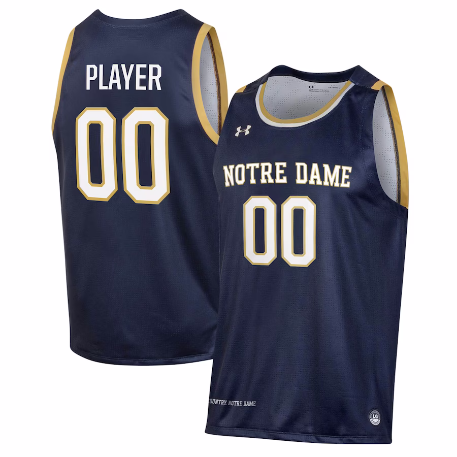 Notre Dame Fighting Irish Under Armour Pick-A-Player NIL Men's Basketball Jersey - Navy