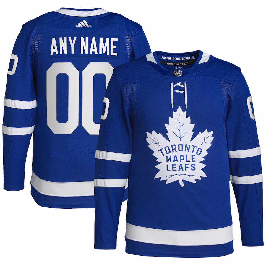Men's Toronto Maple Leafs adidas Royal Home Primegreen Authentic Custom Jersey