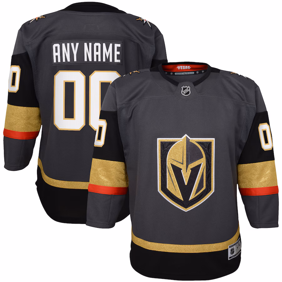 Youth Vegas Golden Knights Gray Alternate Premier Custom Jersey