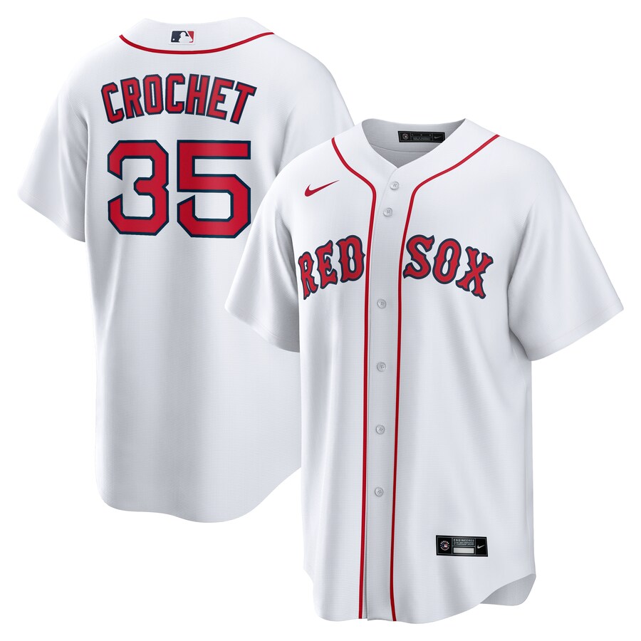 Men's Boston Red Sox Garrett Crochet Nike White Home Replica Jersey