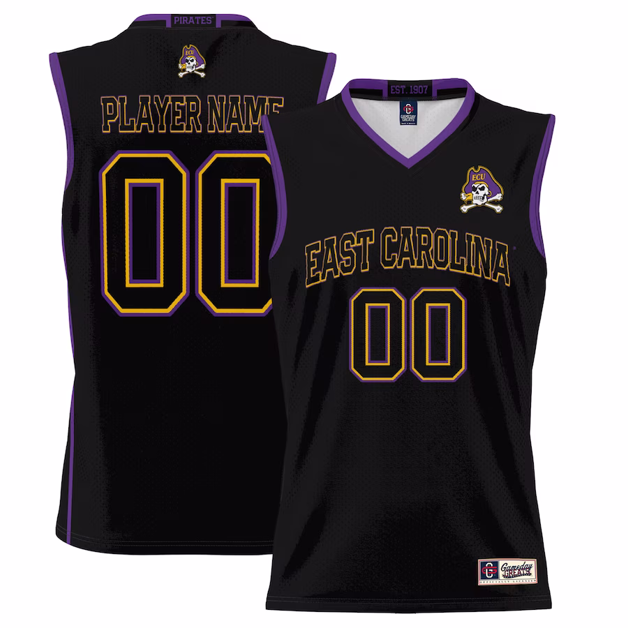 ECU Pirates GameDay Greats Unisex  Lightweight NIL Pick-A-Player Basketball Jersey - Black