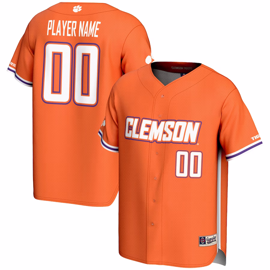 Clemson Tigers GameDay Greats NIL Pick-A-Player Lightweight Baseball Jersey - Orange