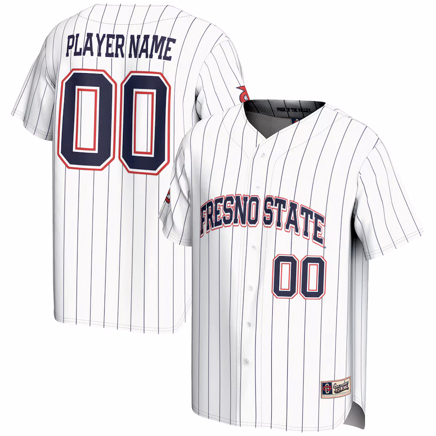Fresno State Bulldogs GameDay Greats NIL Pick-A-Player Lightweight Baseball Jersey - White