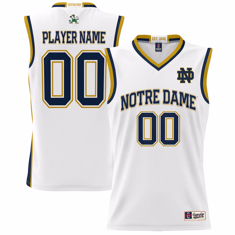 Notre Dame Fighting Irish GameDay Greats Youth NIL Pick-A-Player Lightweight Basketball Jersey - White