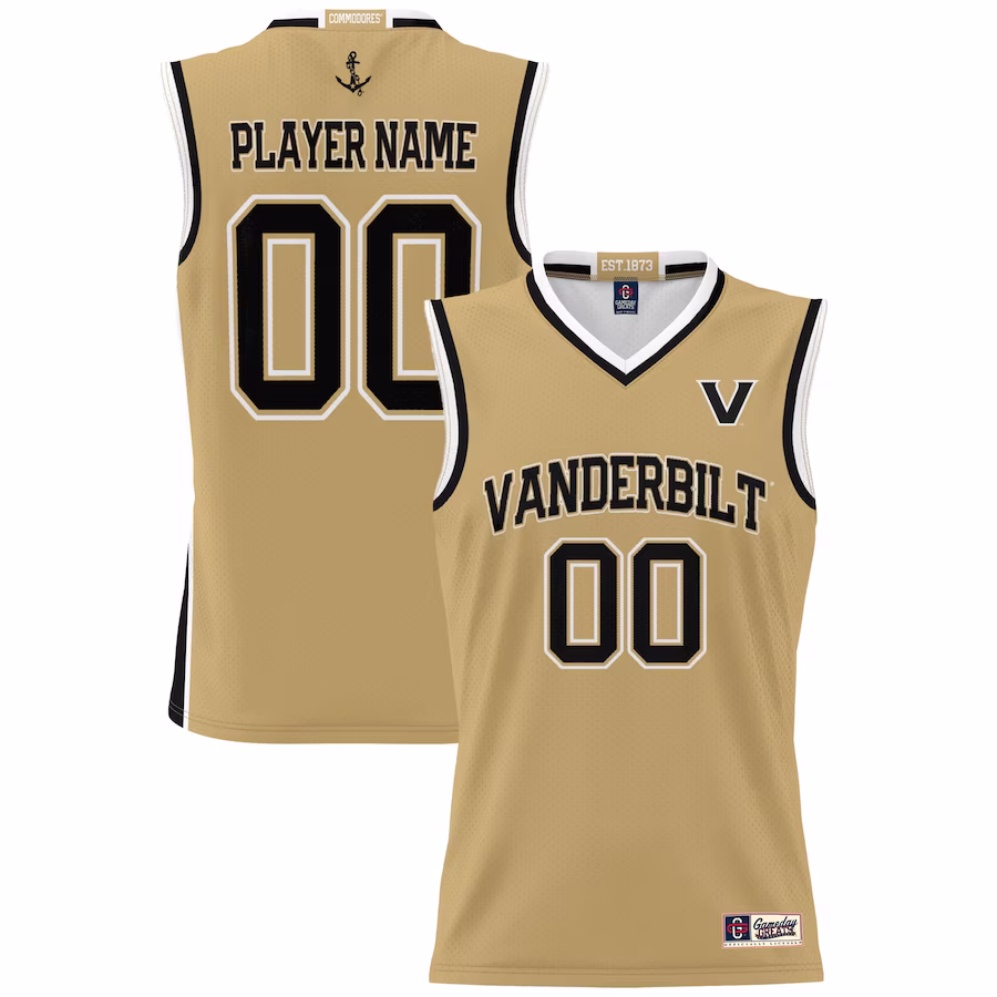 Vanderbilt Commodores GameDay Greats NIL Pick-A-Player Men's Basketball Jersey - Gold
