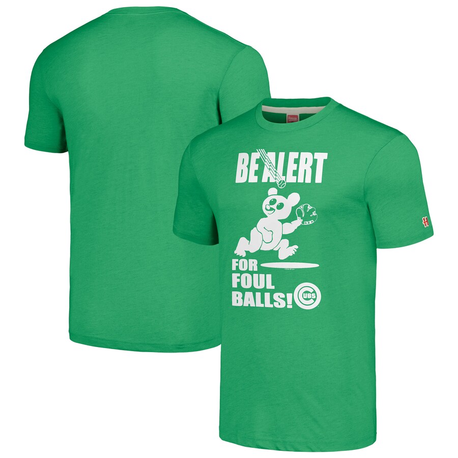 Men's Chicago Cubs Homage Green Hyper Local Tri-Blend T-Shirt