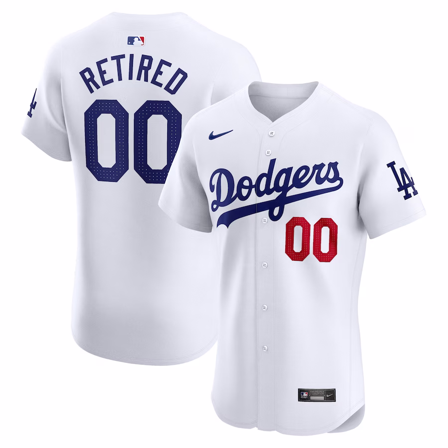 Men's Los Angeles Dodgers Nike White Home Elite Pick-A-Player Retired Roster Jersey