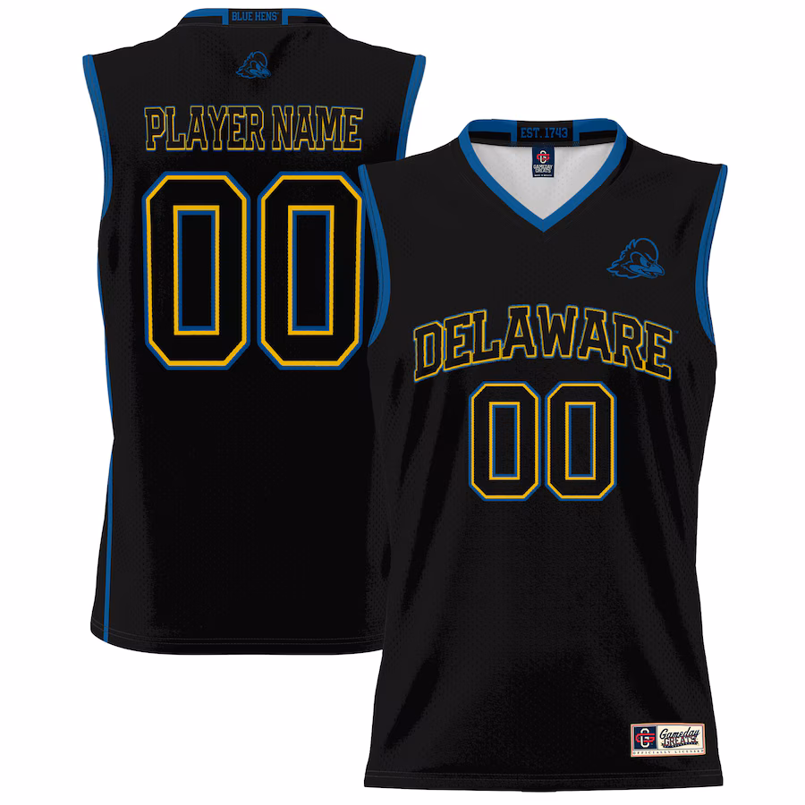 Delaware Fightin' Blue Hens NIL Pick-A-Player Lightweight Basketball Jersey - Black