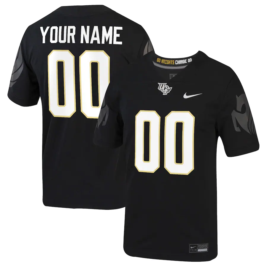 Men's Nike Black UCF Knights Football Custom Game Jersey