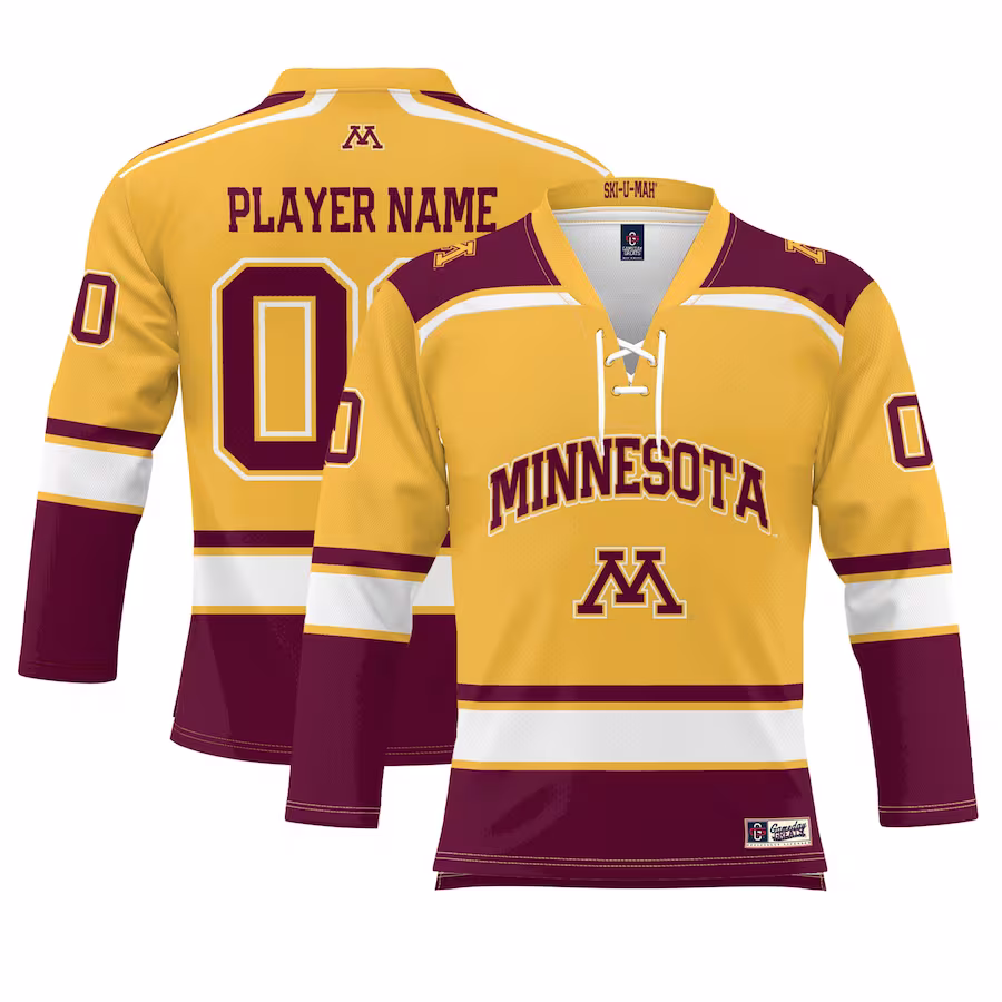 Minnesota Golden Gophers GameDay Greats NIL Pick-A-Player Hockey Jersey - Gold