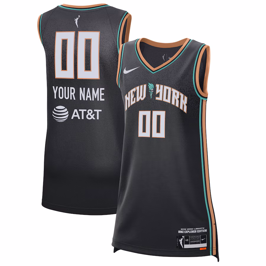 Unisex New York Liberty Nike Black 2021 Explorer Edition Victory Custom Jersey