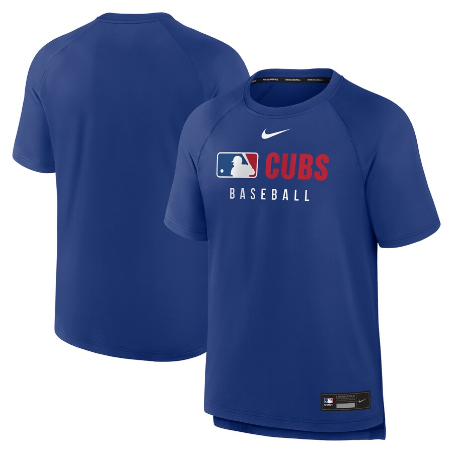 Men's Chicago Cubs Nike Royal Authentic Collection Pregame Raglan Performance T-Shirt