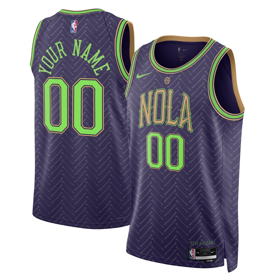 Unisex New Orleans Pelicans Nike Purple 2024/25 Custom Swingman Jersey - City Edition