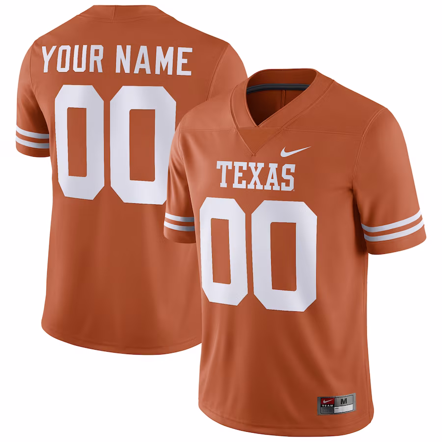 Texas Longhorns Nike Football Custom Game Jersey - Texas Orange