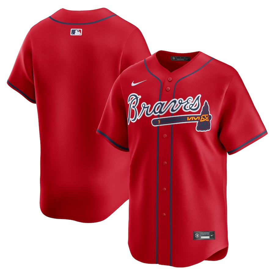 Men's Atlanta Braves Nike Red Alternate Limited Player Jersey