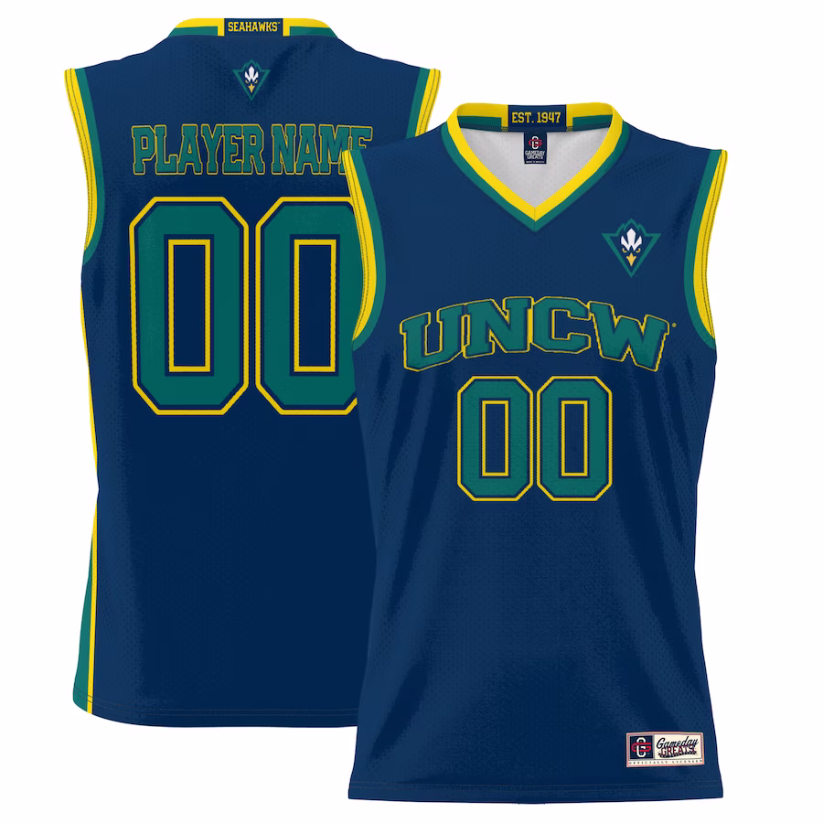 UNC Wilmington Seahawks GameDay Greats Unisex Lightweight NIL Pick-A-Player Basketball Jersey - Navy