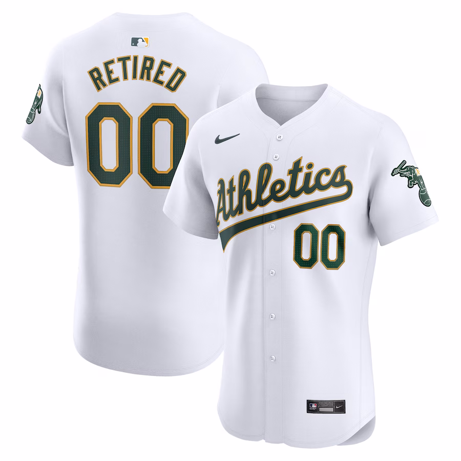 Men's Oakland Athletics Nike White Home Elite Pick-A-Player Retired Roster Jersey