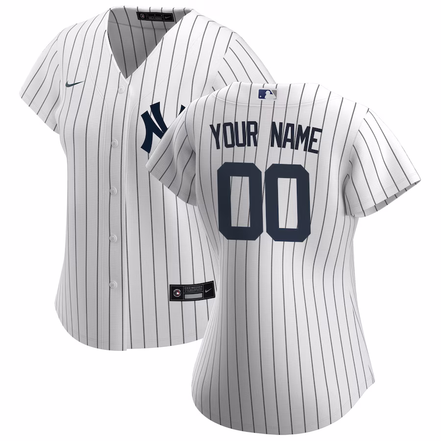 Women's New York Yankees Nike White Home Replica Custom Jersey