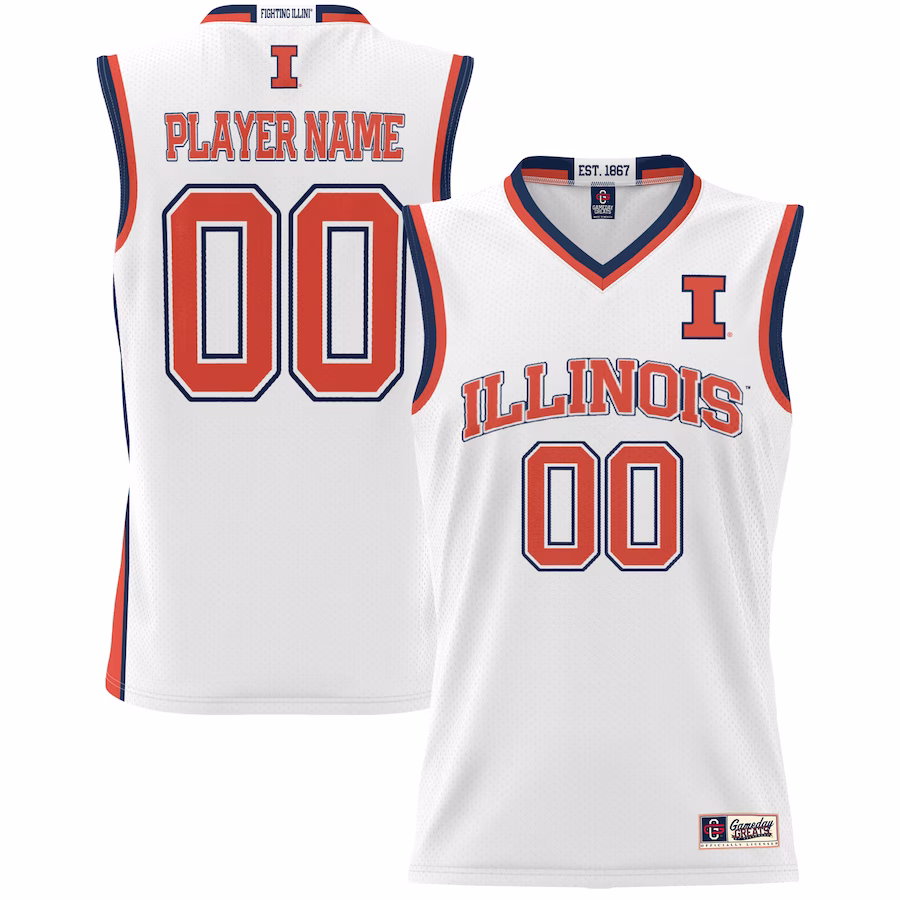 Illinois Fighting Illini GameDay Greats Unisex  Lightweight NIL Pick-A-Player Basketball Jersey - White