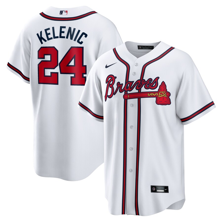 Men's Atlanta Braves Jarred Kelenic Nike White Home Replica Jersey