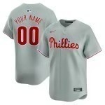 Men's Philadelphia Phillies Nike Gray Away Limited Custom Jersey