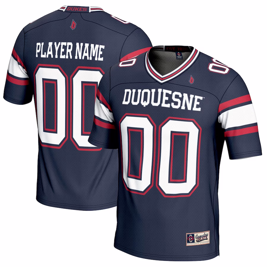 Duquesne Dukes GameDay Greats NIL Pick-A-Player Football Jersey - Navy