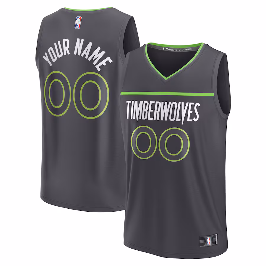 Youth Minnesota Timberwolves Fanatics Black Custom Fast Break Jersey - Statement Edition
