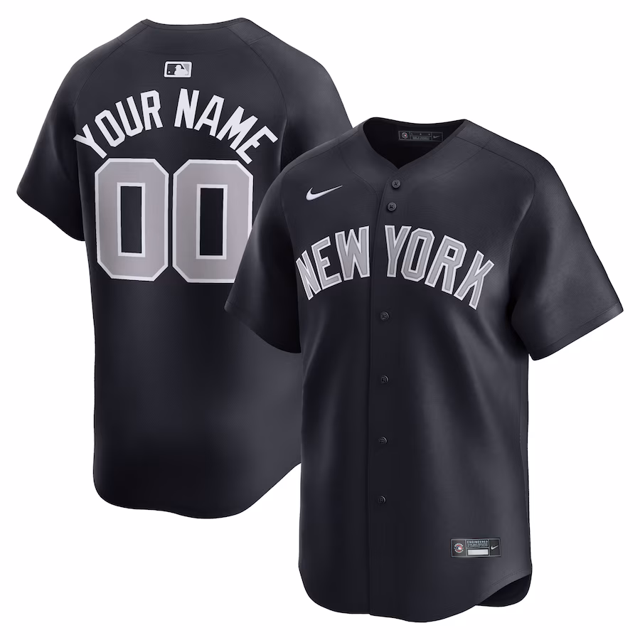 Men's New York Yankees Nike Navy Alternate Limited Custom Jersey