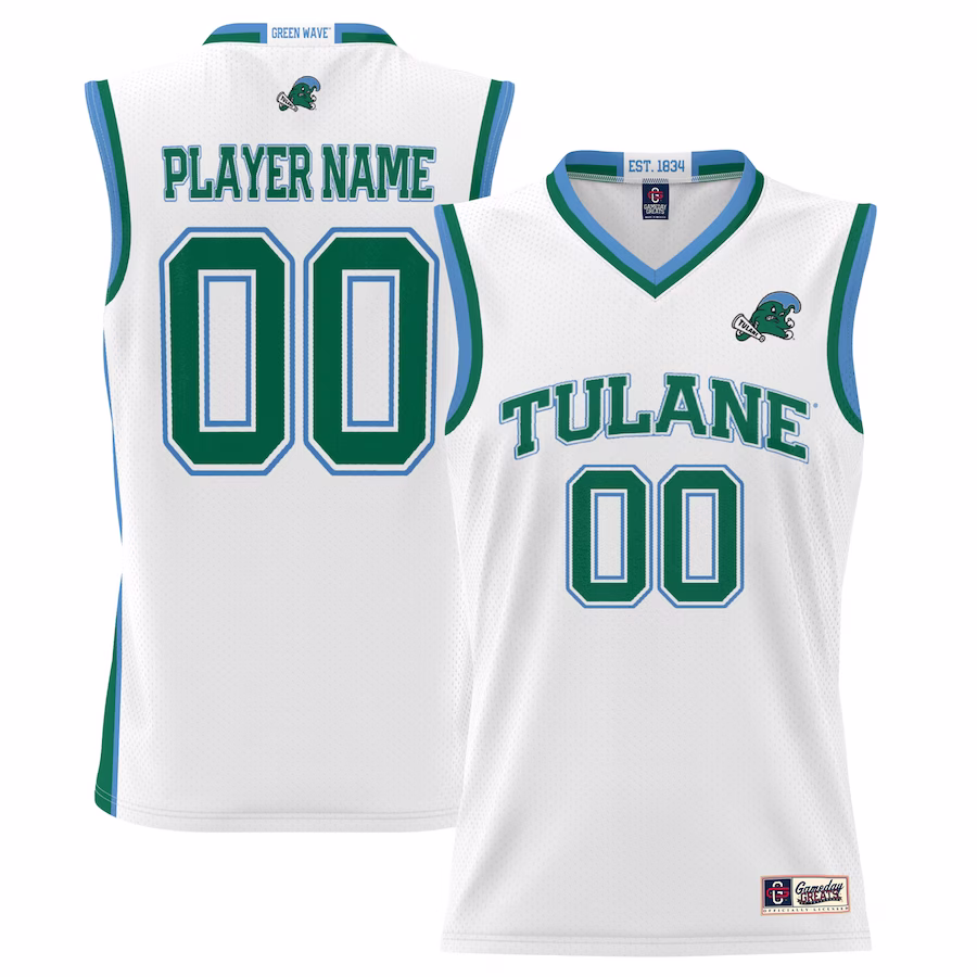 Tulane Green Wave GameDay Greats Men's NIL Pick-A-Player Lightweight Basketball Jersey - White