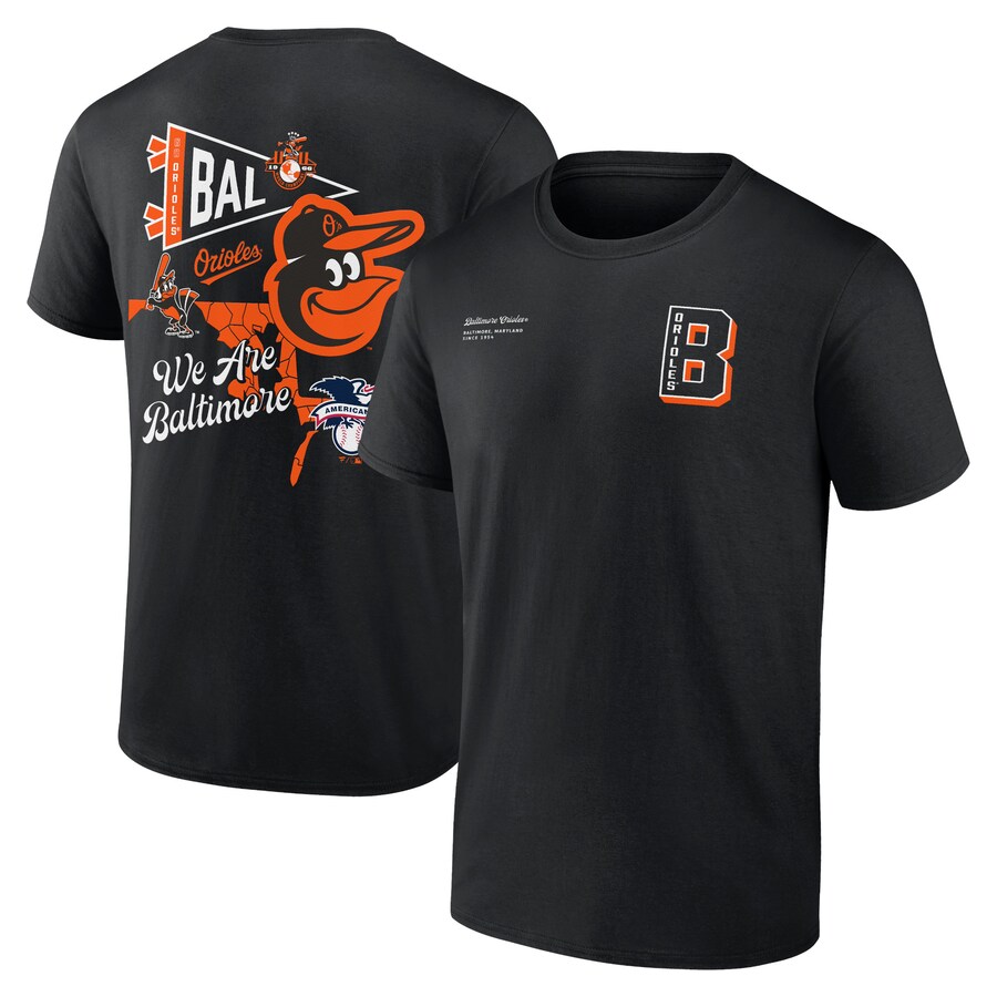 Men's Baltimore Orioles Black Split Zone T-Shirt