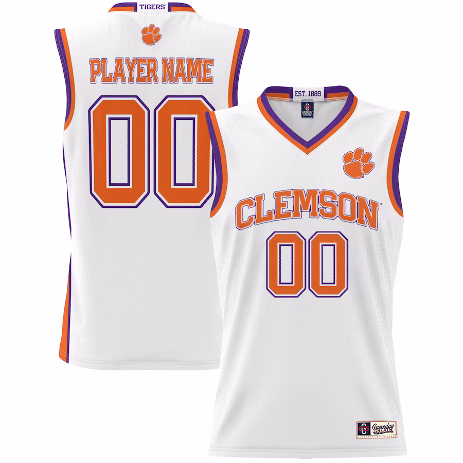 Clemson Tigers GameDay Greats Youth NIL Pick-A-Player Lightweight Basketball Jersey - White
