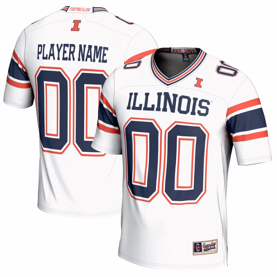 Illinois Fighting Illini GameDay Greats NIL Pick-A-Player Football Jersey - White