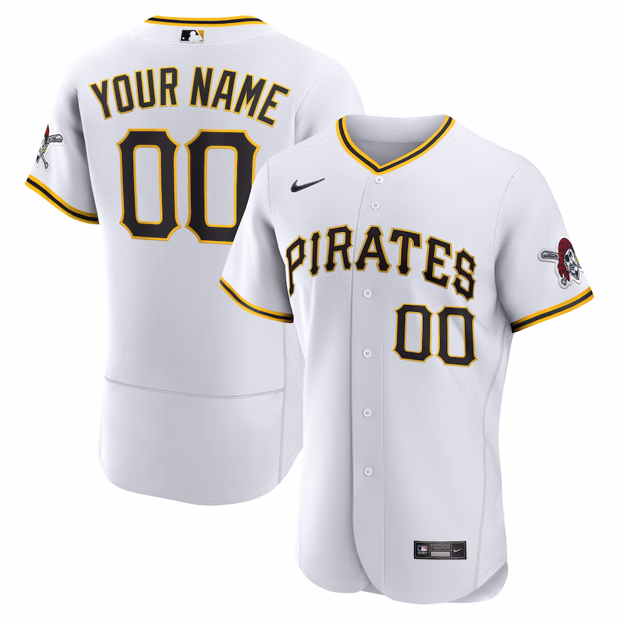 Men's Pittsburgh Pirates Nike White Home Authentic Custom Jersey